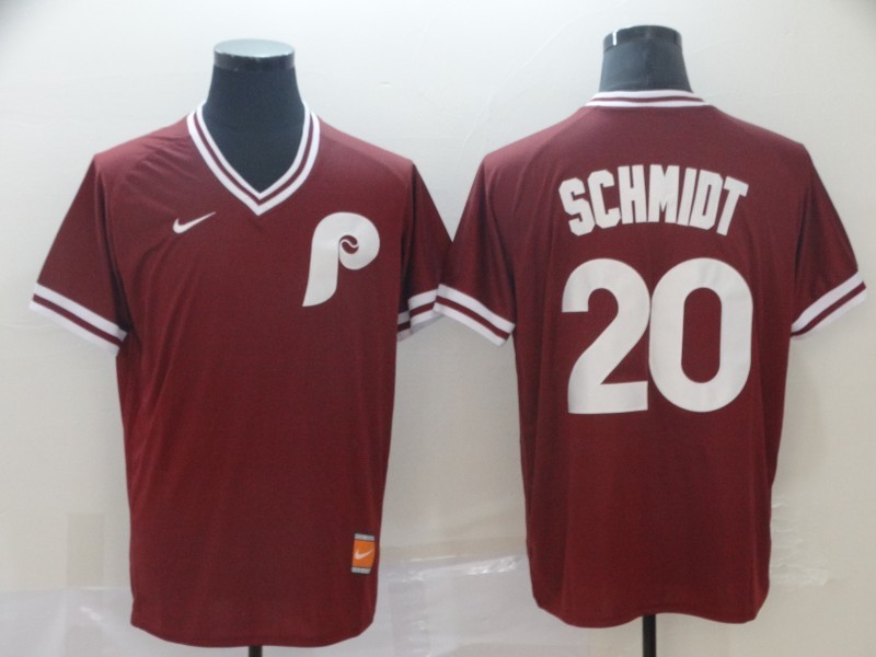 Men's Philadelphia Phillies Mike Schmidt #20 Red Jersey